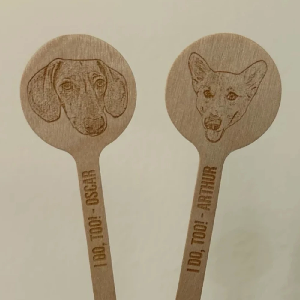 Набор из 50 коктейльных палочек с надписью Do Too и деревянной гравировкой