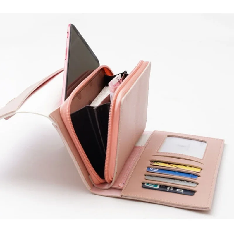 Female Fold Bag Pu Women's Slim Wallet Long Woman Portefeuille Card Holder Femme Cute Carteira Ladies Coin Purse Bolsa Feminina