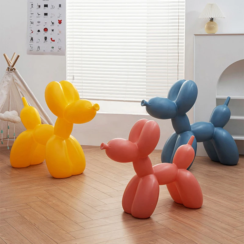 

Interior Home Decor Balloon Dog Figurines Armchairs Modern Art Resin Animal Figurine Sculpture Chairs Home Living Room Decoratio