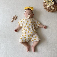 2022 summer new baby smiley print clothes set infant pajamas suit kids cotton t shirt shorts 2pcs set baby boy girl outfits
