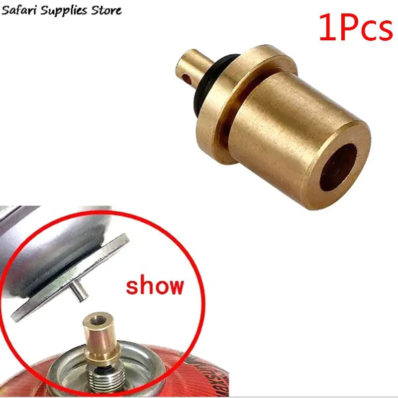 

Brass Gas Refill Adapter For Camping Hiking Picnic Stove Inflate Butane Canister
