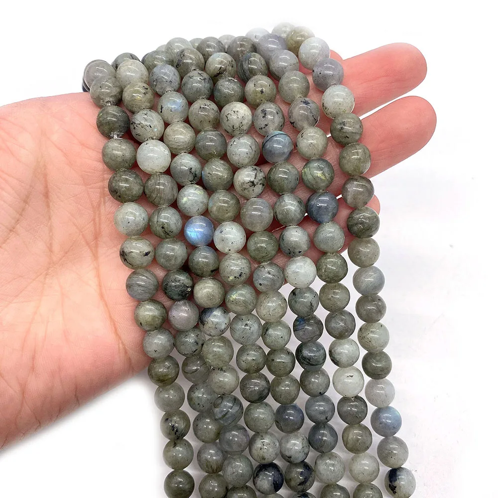 

Natural Stone Beads Round Gray Glitter Stone Spacer Beads for Jewelry Making DIY Bracelet Earrings Necklace Accessories