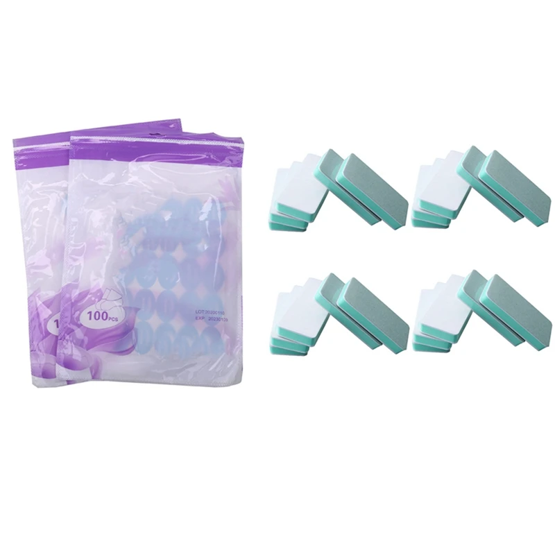 

200 Pcs Paraffin Wax Liners For Feet,Foot Bags For Paraffin & 20 Pcs 2 Ways Nail Art File Buffer Polishing Tools