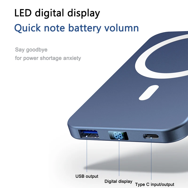 Магнитный внешний аккумулятор на 10000 мА · ч беспроводное быстрое зарядное