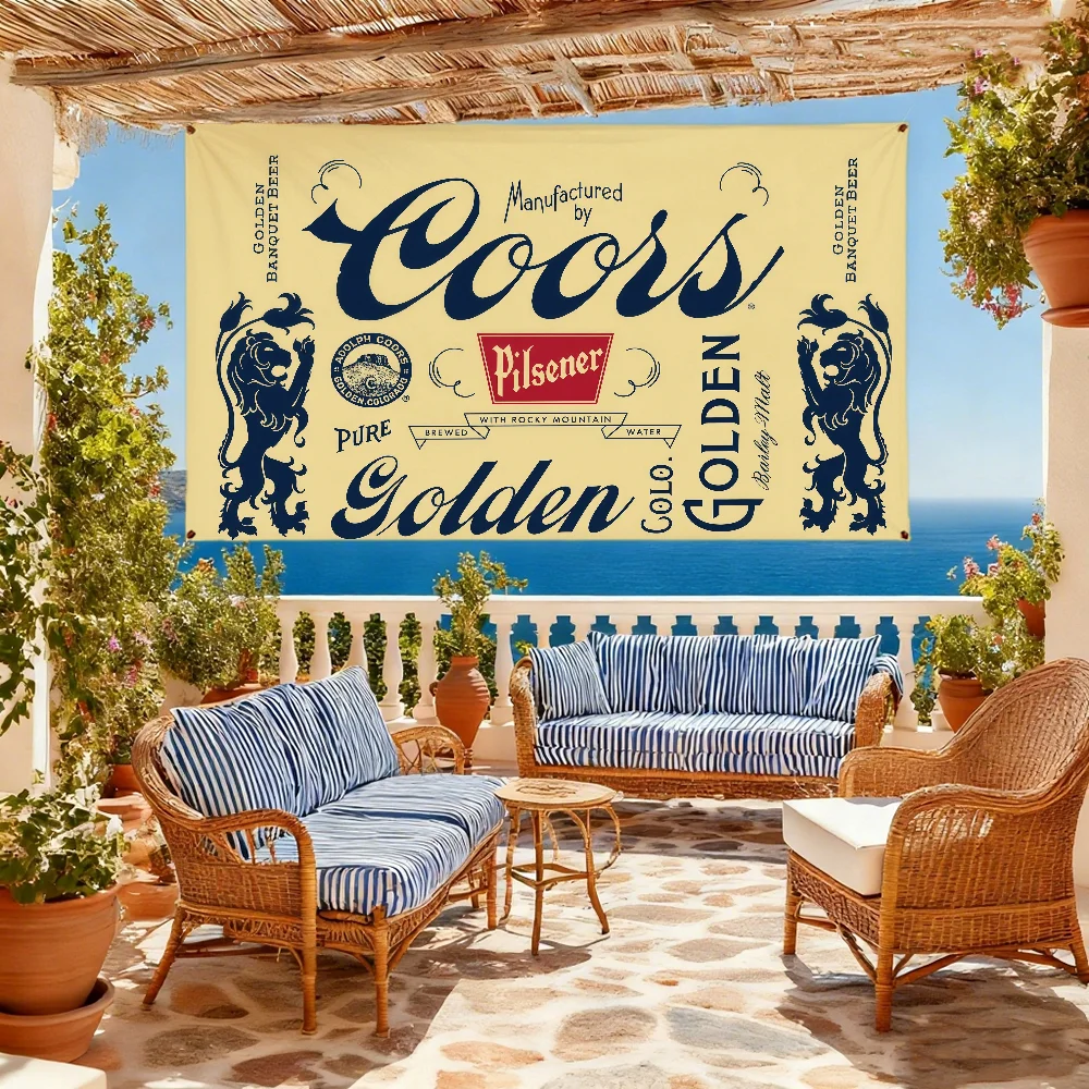 Фото Флаг с логотипом пива C-Coors Banquet для кемпинга, пикников, вечеринок, украшения дома, баннер для декора на открытом воздухе №5
