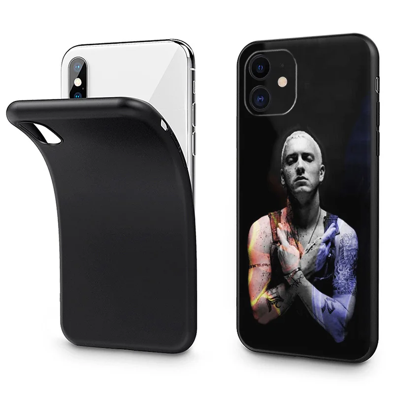 Ультратонкий матовый мягкий чехол для телефона Eminem RAP GOD iPhone 16Pro 15 14 13 12 Mini 11 16 Pro Max 7