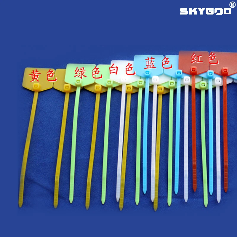 

10/50100Pcs Easy Mark Plastic Nylon Cable Ties Tag Labels Self-Locking Markers Zip Network Wire Straps 2.6x150mm Waterproof