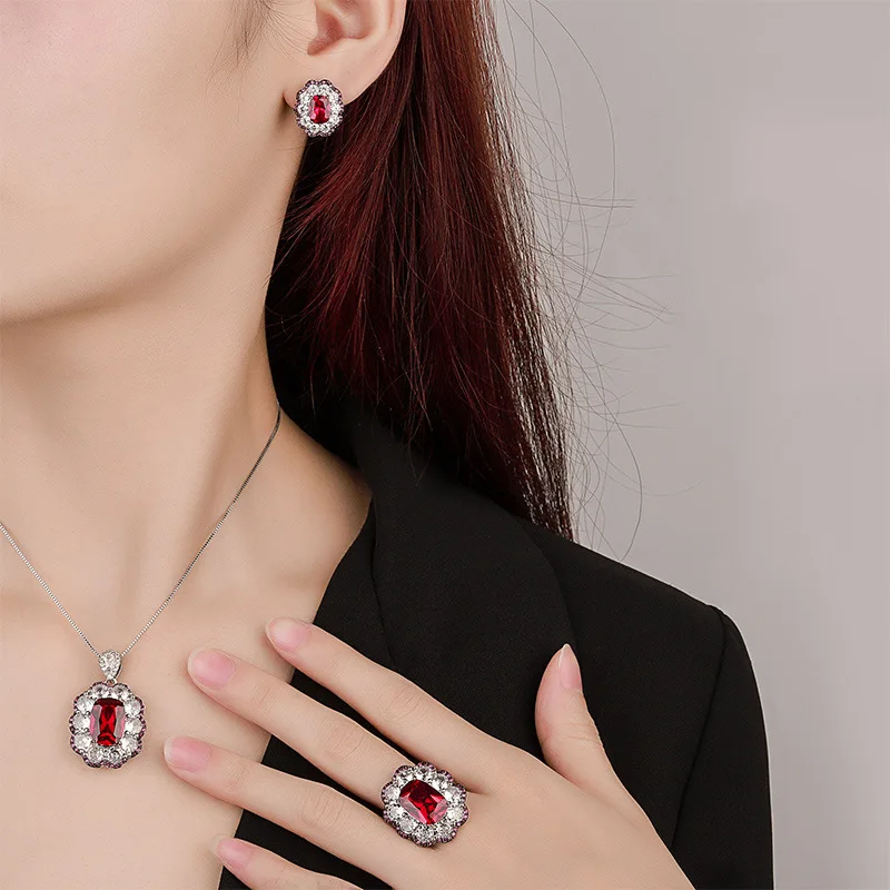 S925 Посеребренный 18-каратный позолоченный платиновый комплект ювелирных изделий