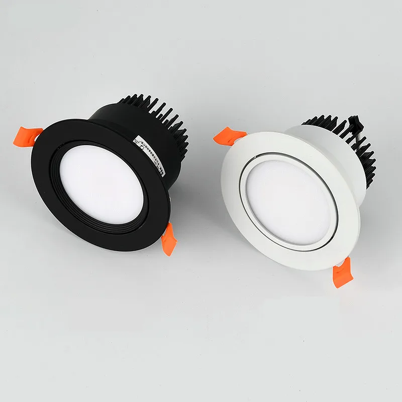 4 types round Dimmable Recessed LED Downlights 5w 7w 9w 12w 15w 18w COB Ceiling Lamp Spot Lights AC110-220V