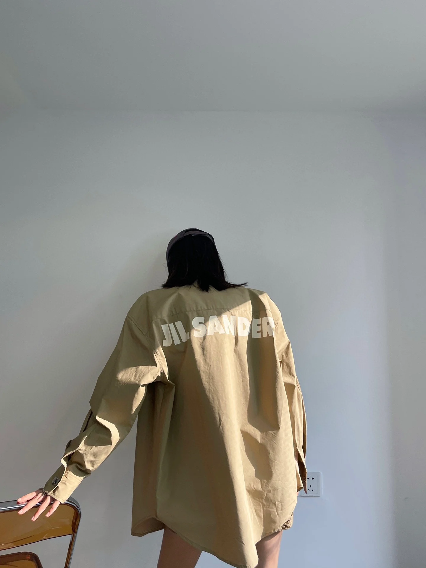 

22ss new Jil shirt minimalist oversize version metal button decoration high-end fabric long sleeve