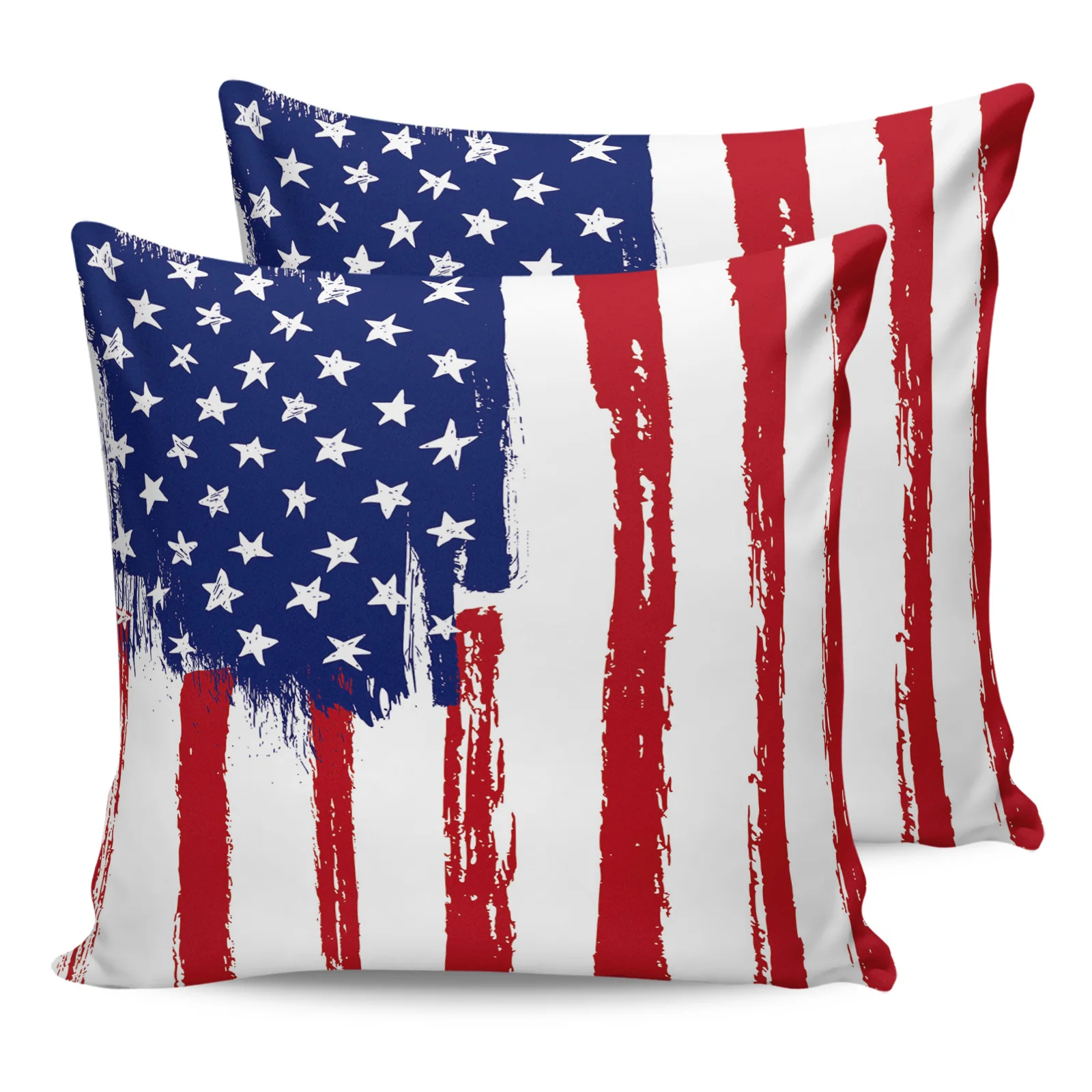 

2PCS Pillowcases Graffiti Style American Flag Cushion Cover Home Bedding Living Room Decorative Couch Throw Pillow Case