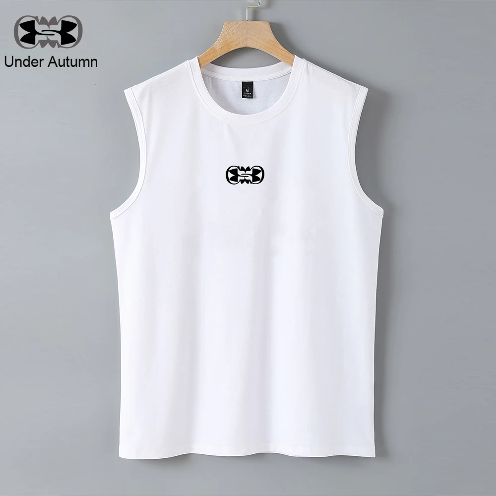 

UNDER AUTUMN Mens Print Quick Dry Fitness Gym Tank Male Tops Sport Running Sleeveless Shirt Male Mesh Breathable Brand Vest