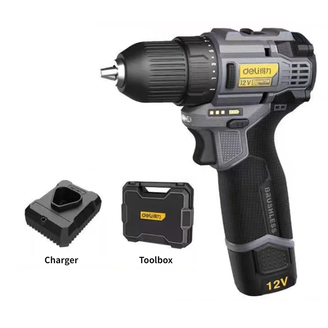 Бесщеточная литиевая электрическая дрель Xiaomi Deli, перезаряжаемая Электрическая Дрель 12 в 28 нм, электрическая дрель с большим крутящим моментом, наборы электрических отверток
