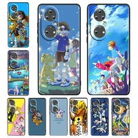 anime cute digimon world for huawei p50 p20 p30 p40 p10 pro lite e plus 5g 4g p9 lite mini silicone soft black phone case fundas