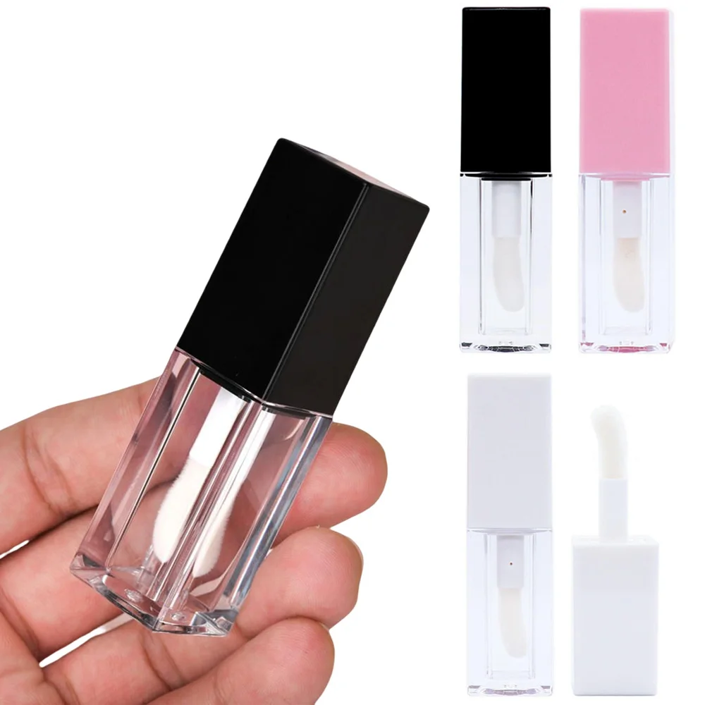 

5ml Empty Lip Gloss Tube Transparent Plastic Refillable Bottles Lip Glaze Tube DIY Lipstick Bottle Cosmetic Sample Container