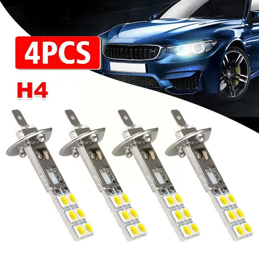 

4Pcs H1 LED Fog Light 1800lm Headlight Bulbs 6000K Running 1800LM Fog Auto Super Light White 24V Lamp Bulbs 12V Driving Car E0O2