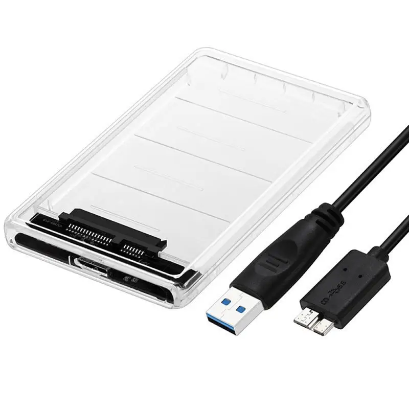

Прозрачный корпус для 2,5-дюймового жесткого диска, SSD-накопителя, Sata на USB 2,5, 5 Гбит/с