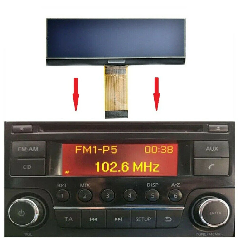 

1x Car Radio Replacement LCD Display Screen For Nissan Qashqai/Juke/Micra/Navara/NV200 Car CD Player 97.5*38mm 123*36 Pixel