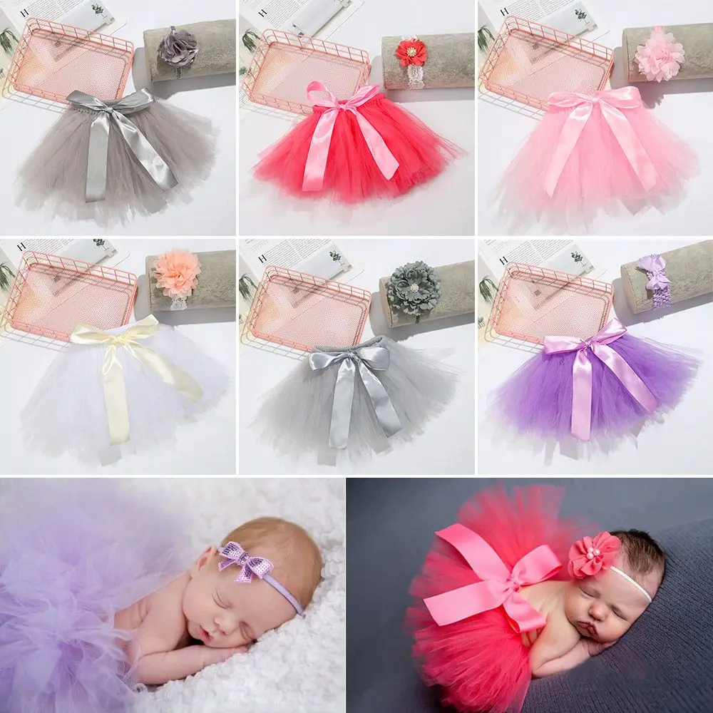 

1Set Fashion Clothes Newborn Photography Prop Infant Tutu Skirt Hairband Baby Headband Newborns Costume