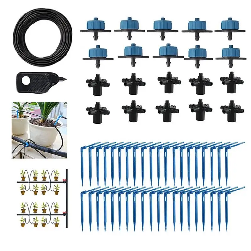 

Drip Irrigation Kit Drip Irrigation Emitters Automatic Drip Irrigation Easy To Adjust Water Flow No Dig Pipe Technology 70 Water