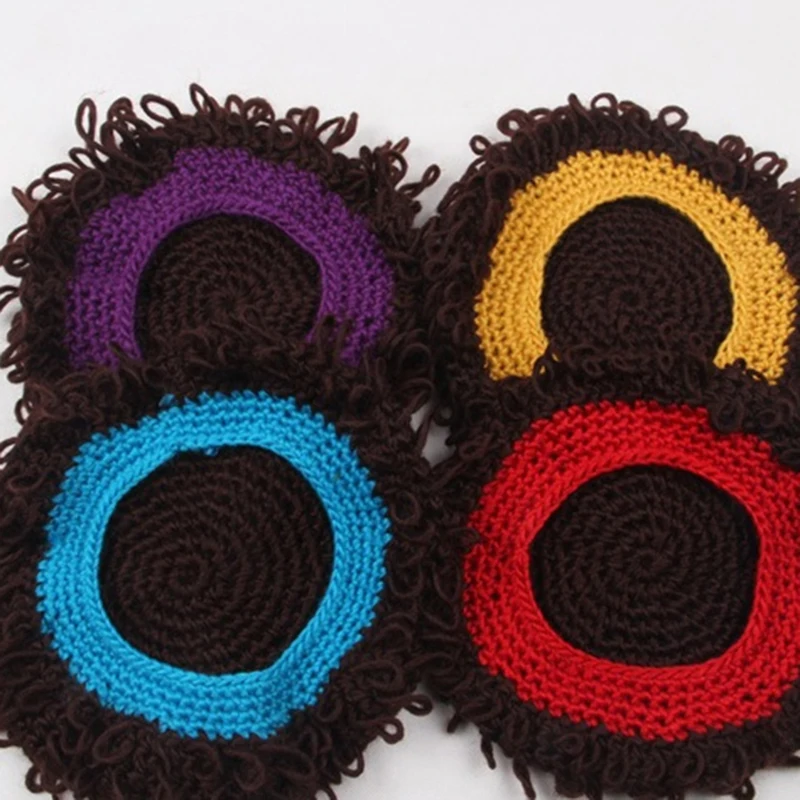

1-6Y Novelty Kids Wig Hat Party Cosplay Accessories Photography Props Boy Girl Winter Afro Wig Cap Knitted Hair Curly Cap