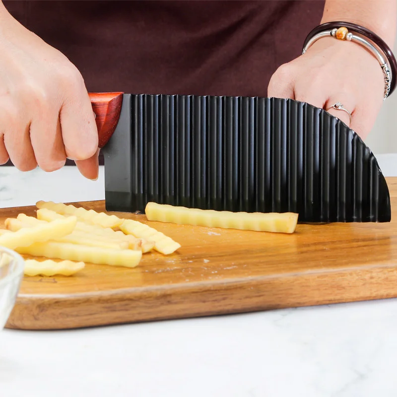 

Stainless Steel Potato Chip Slicer Shredder Wavy Fries Cutting Tool French Fry Knife Vegetable Fruit Crinkle Kitchen Accessories