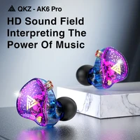 qkz copper driver hifi wired earphone sport running headphones ak6 pro bass stereo headset music earbuds fone de ouvido