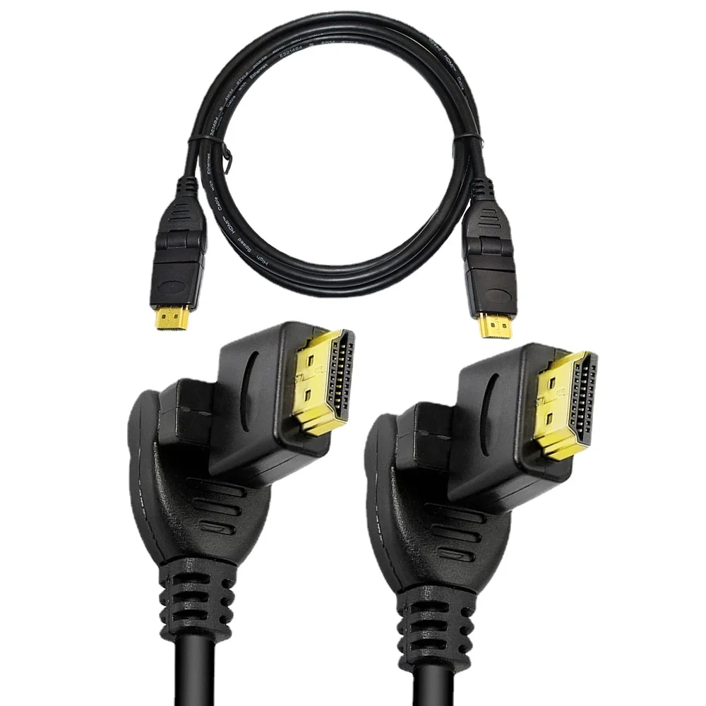 Купи Version 2.0 4K60Hz high-definition HDMI cable 360° three-dimensional rotary connector HDMI male to HDMI male cable 1m/1.5m/2m/3m за 191 рублей в магазине AliExpress