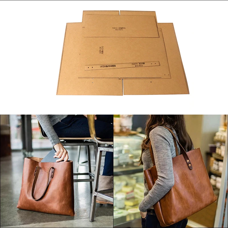 

1Set DIY Leather Cut Shoulder Bags Handbag Template Leather Handmade Craft Cutting Pattern Kraft Paper Stencil