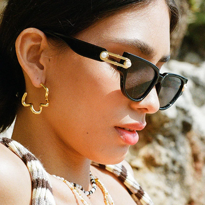 

2023 брендовые Модные солнцезащитные очки «кошачий глаз» женские солнцезащитные очки в стиле ретро для вождения с круглой металлической оправой для женщин зеркальные UV400