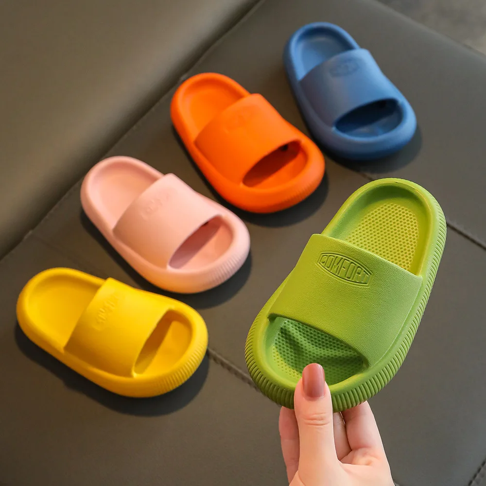 

Thick Platform Kids Slippers Children's Indoor Bathroom Slipper Soft Eva Anti-slip Boys Home Floor Slides Girls Summer Shoes