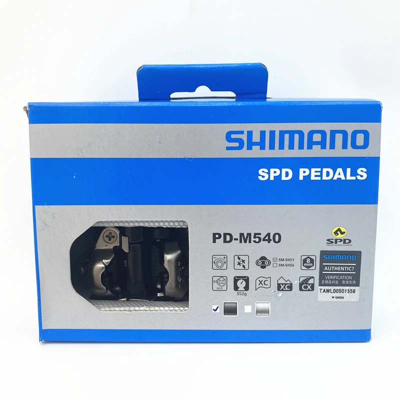 Оригинальные велосипедные педали Shimano PD-M540 SPD без зажима для горного велосипеда