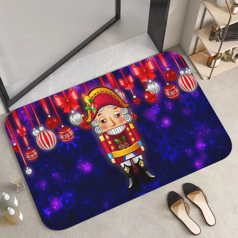

Christmas Nutcracker Non-slip Mat Living Room Rug Bath Mats Kitchen Carpet Custom Home Doormat Entrance Door Carpets Rugs Foot