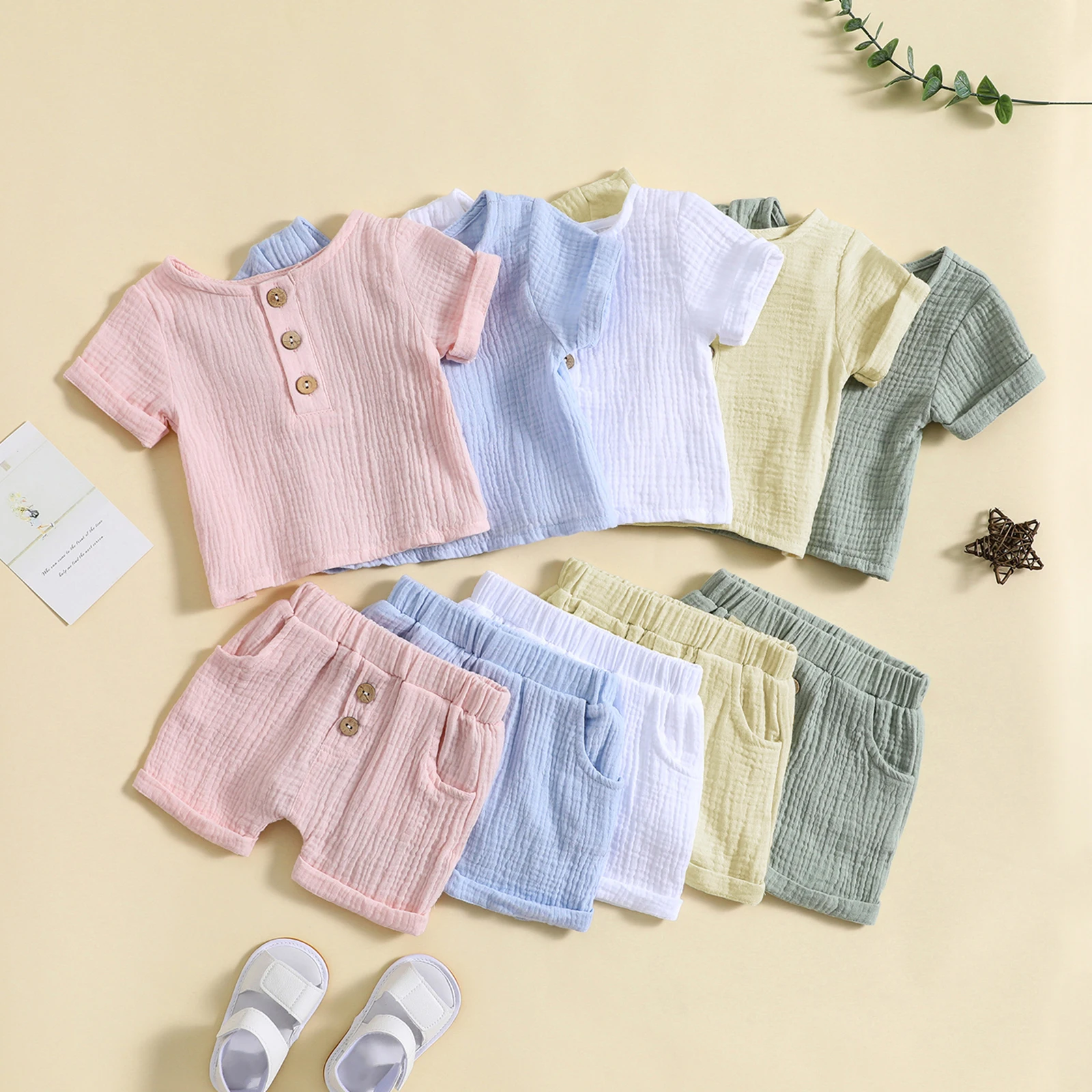 

Bmnmsl летние наряды для маленьких мальчиков, однотонные пуговицы, короткий рукав, круглый вырез, футболки и эластичные талии шорты, комплект одежды из 2 предметов