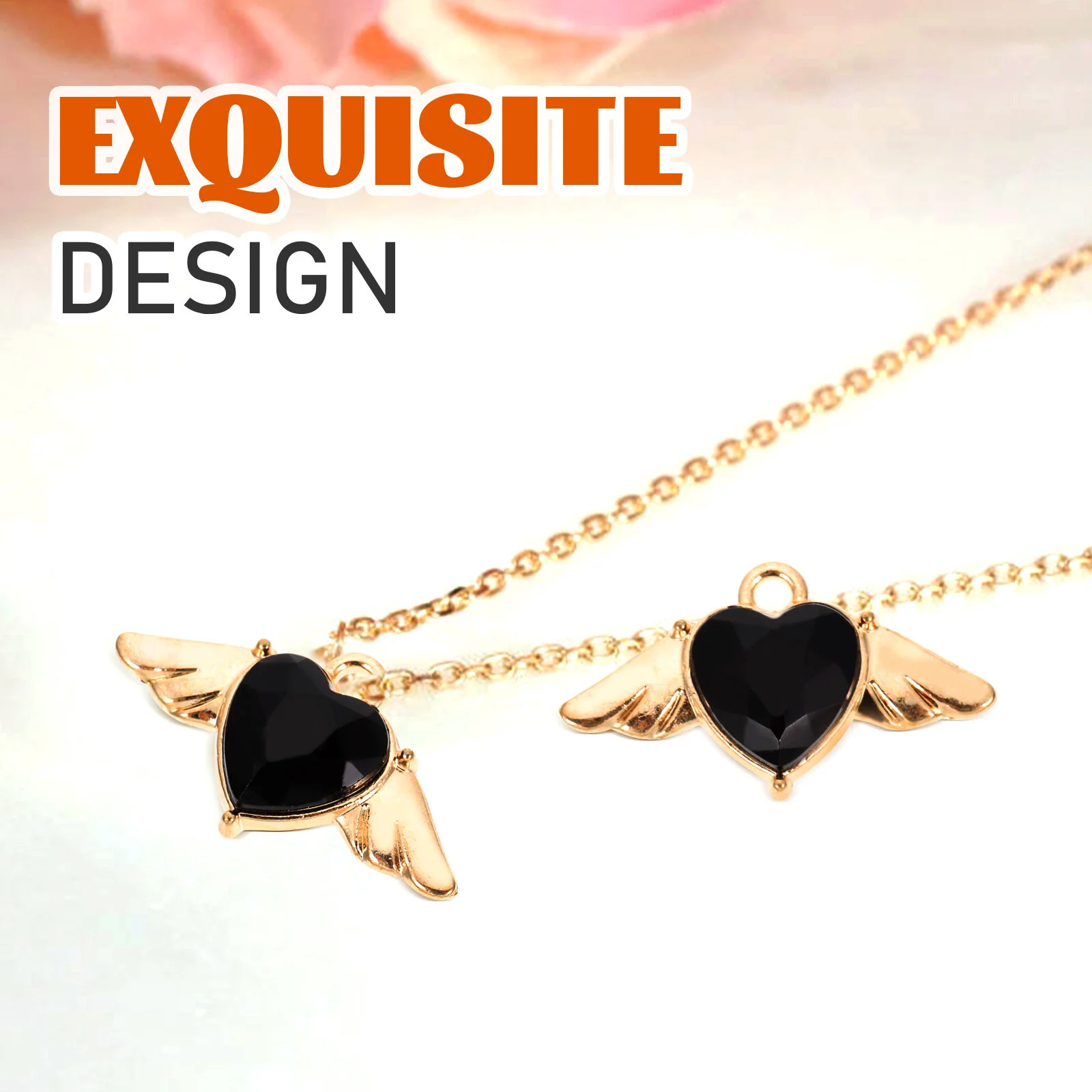 10 Pcs Wing Pendant Earring Charms Retro Diamond Bracelet Alloy Necklaces Crafting Supplies Small Jewelry Making Adults