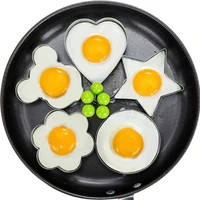 5pcs stainless steel omelet creative steamed poached egg heart shaped grinder fried egg model love bento mold