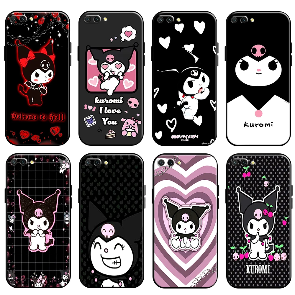 

Cartoon Sanrio Kuromi For Huawei Honor 10 10i 9 9A Honor 10X 9X Lite Pro Phone Case TPU Back Soft Liquid Silicon Silicone Cover