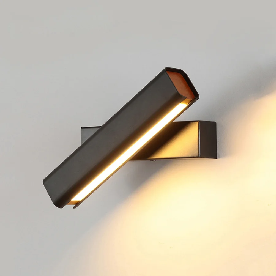 

Nordic Iron Wall Lamp Rotatable LED Ambient Light Black White Sconce Stair Light For Living Room Bedroom Aisle Study Living Room