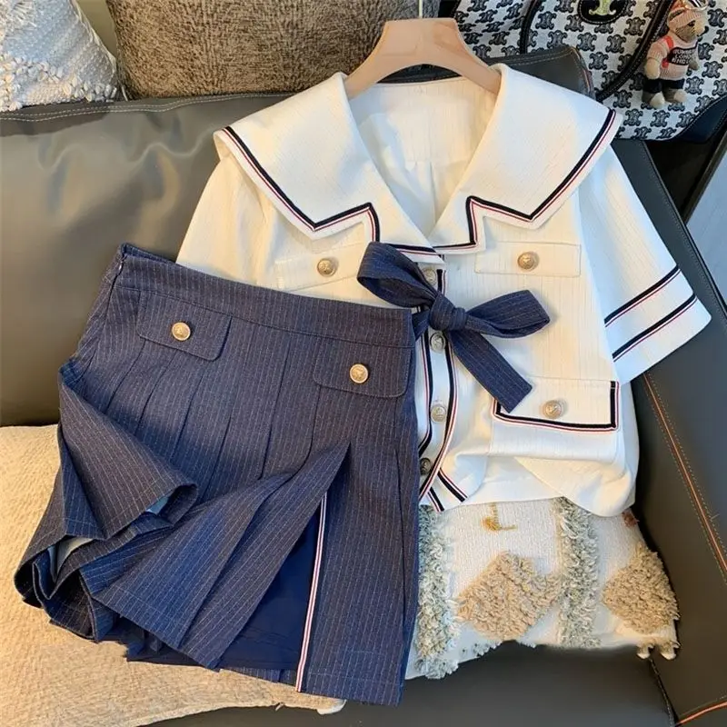 

Girls Clothes Set Summer Flower Shirt +school skirt 2 PCS Girl Clothing Set For Girls Teen Kids Clothes 8 10 12 14 Year