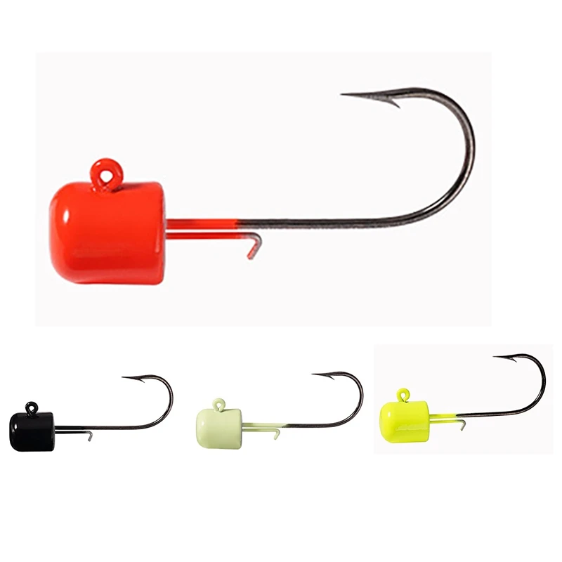 

25Pieces Fishing Hooks Jigs Mushroom Head Jig Head Bass Crappie Luminous Fishing Hooks Jigs Kit For Soft Bait Lures