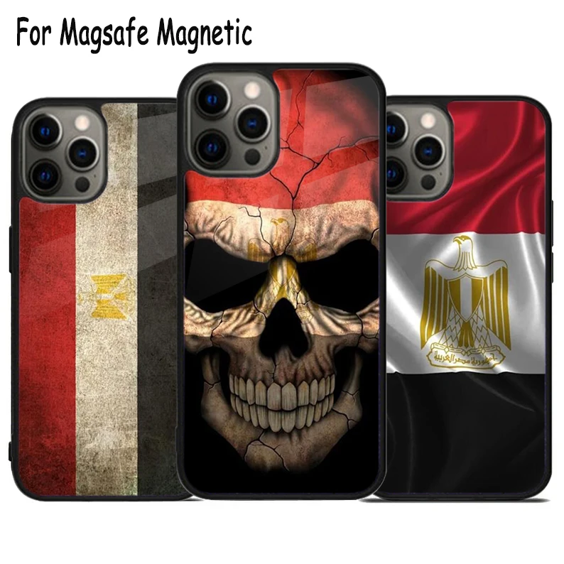 Чехол Magsafe для iPhone 15 16 14 13 11 12 Pro Max Plus Магнитный чехол с принтом египетского флага