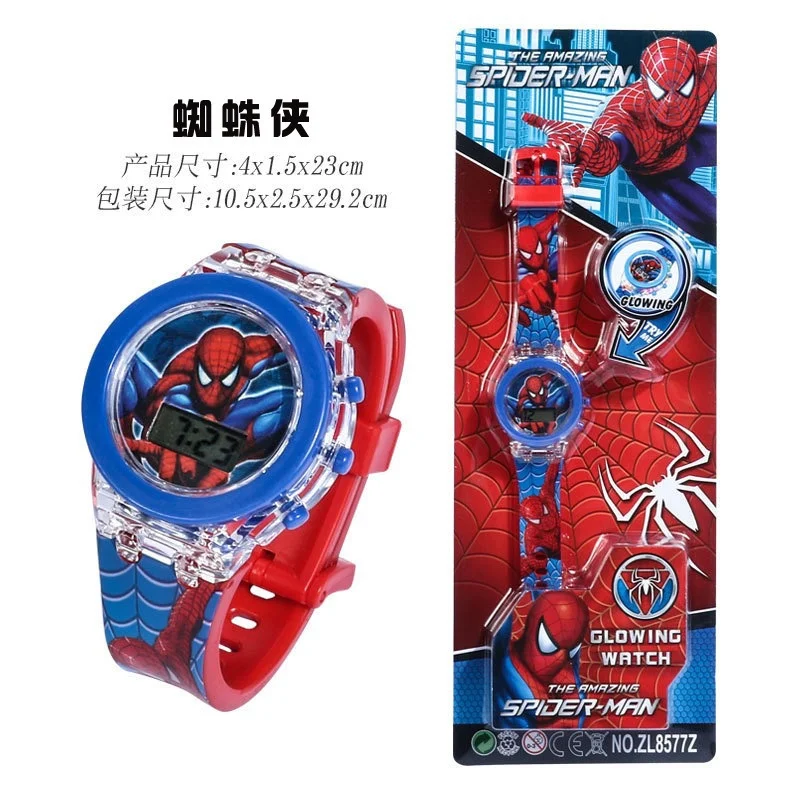 Disney Sports Digital Watch for Kids Spiderman Mickey Mouse Frozen Princess Car Toys Watches Boys Girls Flash Electronic Watch