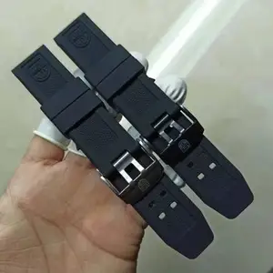 Imported 23mm Silicone Rubber Strap for Luminox Military 7251 3050 Watch Band Black White Men Sport Waterproo