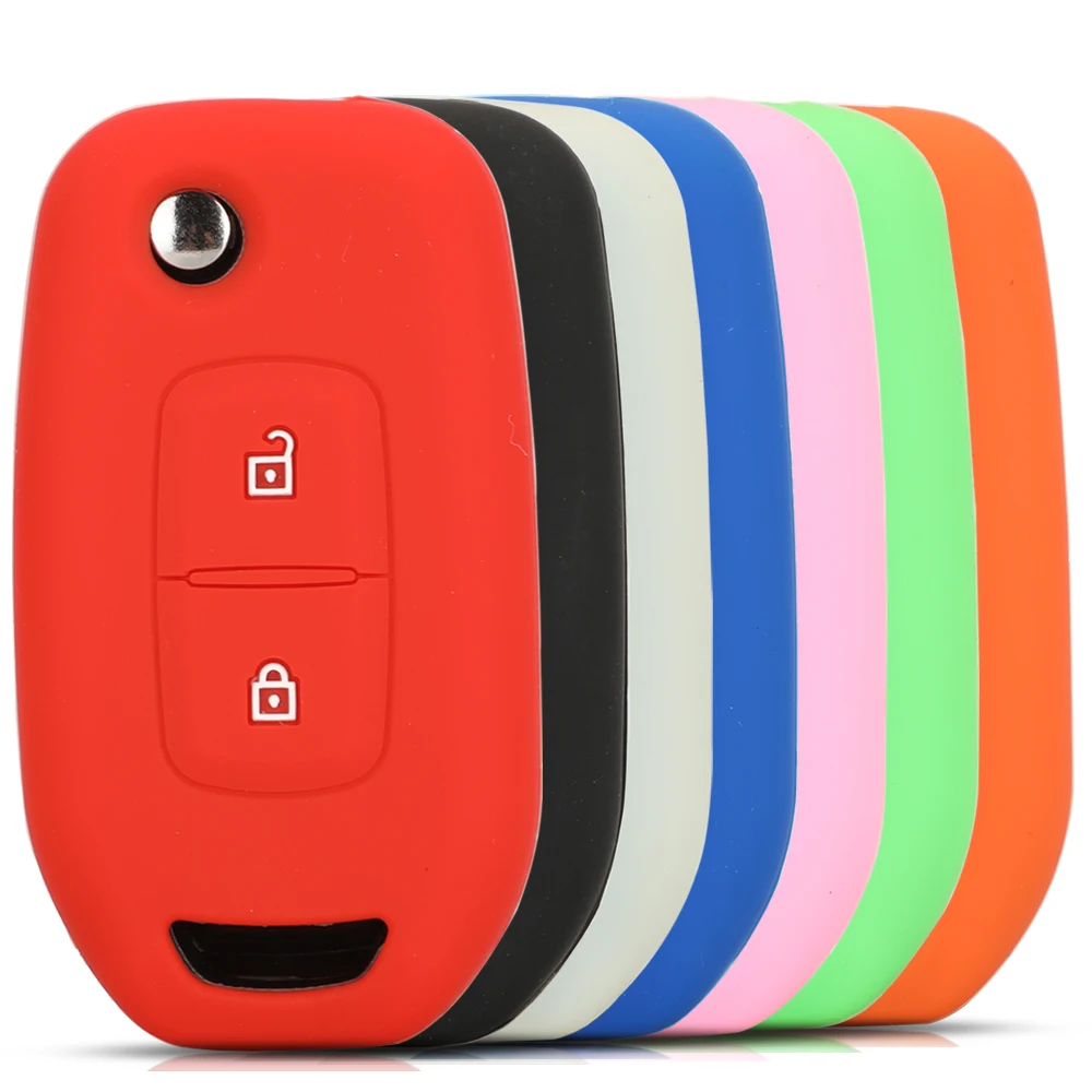 

Jingyuqin 10 шт. 2 кнопки силиконовый чехол для Renault Logan 2 Stepway Sandero Duster удаленный телефон Защита Замена