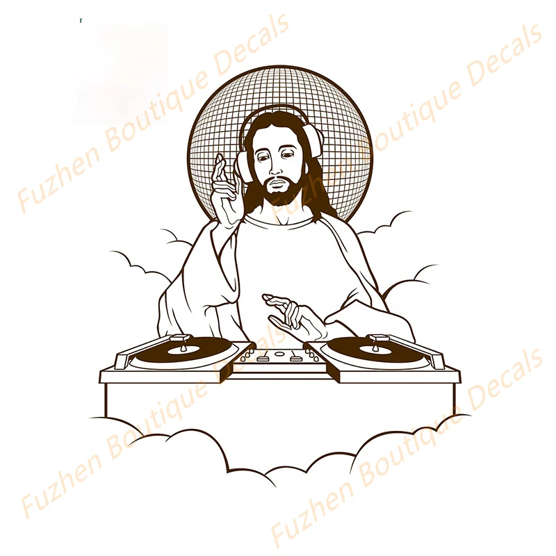 

Fuzhen Boutique Decals Exterior Accessories Jesus Dj Car Sticker Vinyl Personality Waterproof Window Decal Vehicle Decoration