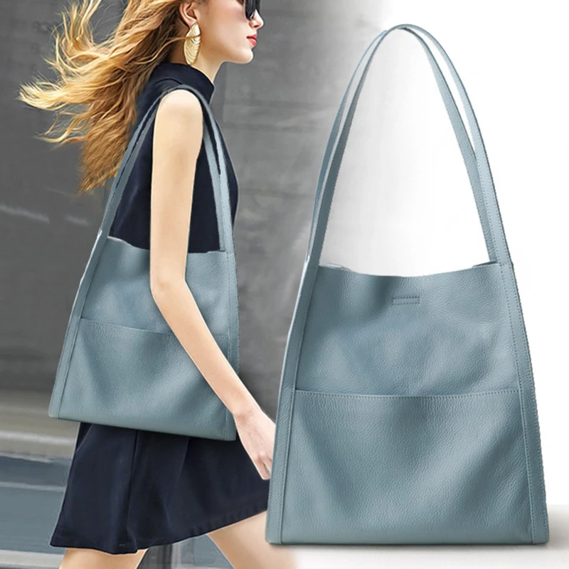 

Новинка 2023, женская сумка, роскошные женские сумки через плечо, женская сумка из мягкой 100% натуральной воловьей кожи, нишевая дизайнерская сумка-тоут, сумка-мешок