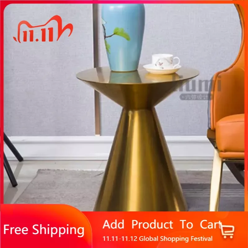 

Gold Metal Elegant Coffee Tables Funky Round Mobile Minimalist Coffee Tables Center Side Tavolino Da Salotto Home Furnitures