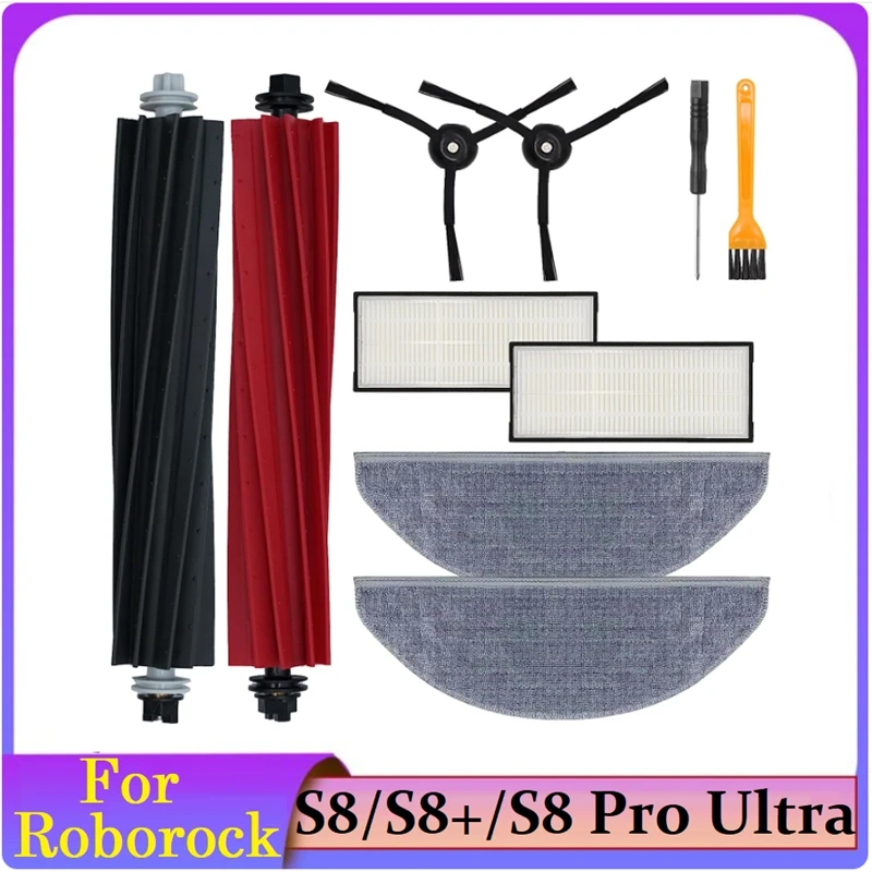 

Accessories For Roborock S8 Pro Ultra / S8+/ S8 Robot Vacuum Cleaner Main Brush Filter Side Brushes Mop Cloth Pads