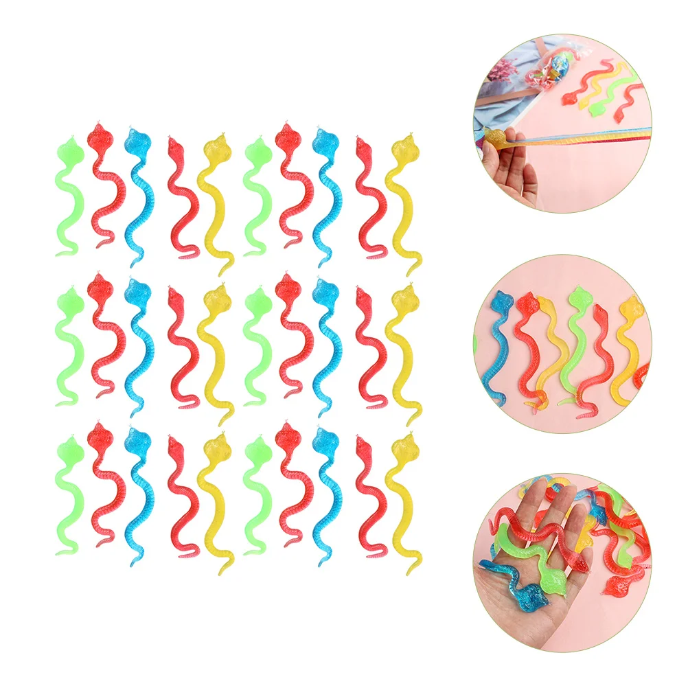 

30pcs Favors Realistic Funny Toy Simulation Snake Prank Sticky Sticky Plaything