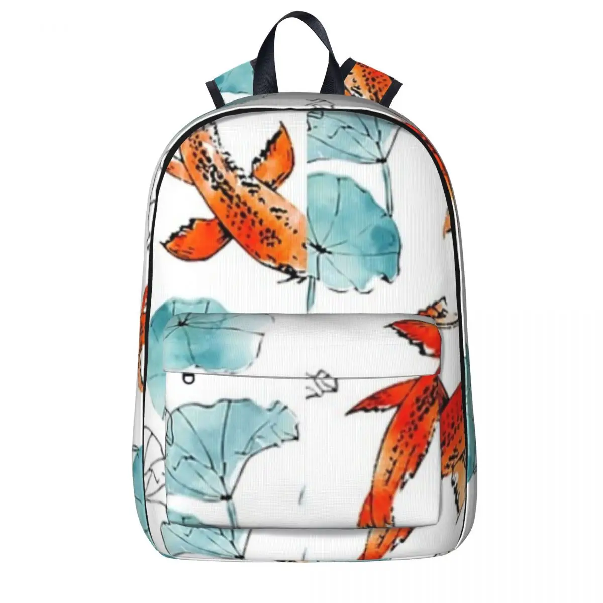 

Waterlily Koi Backpacks Large Capacity Children School Bag Shoulder Bag Laptop Rucksack Casual Travel Rucksack